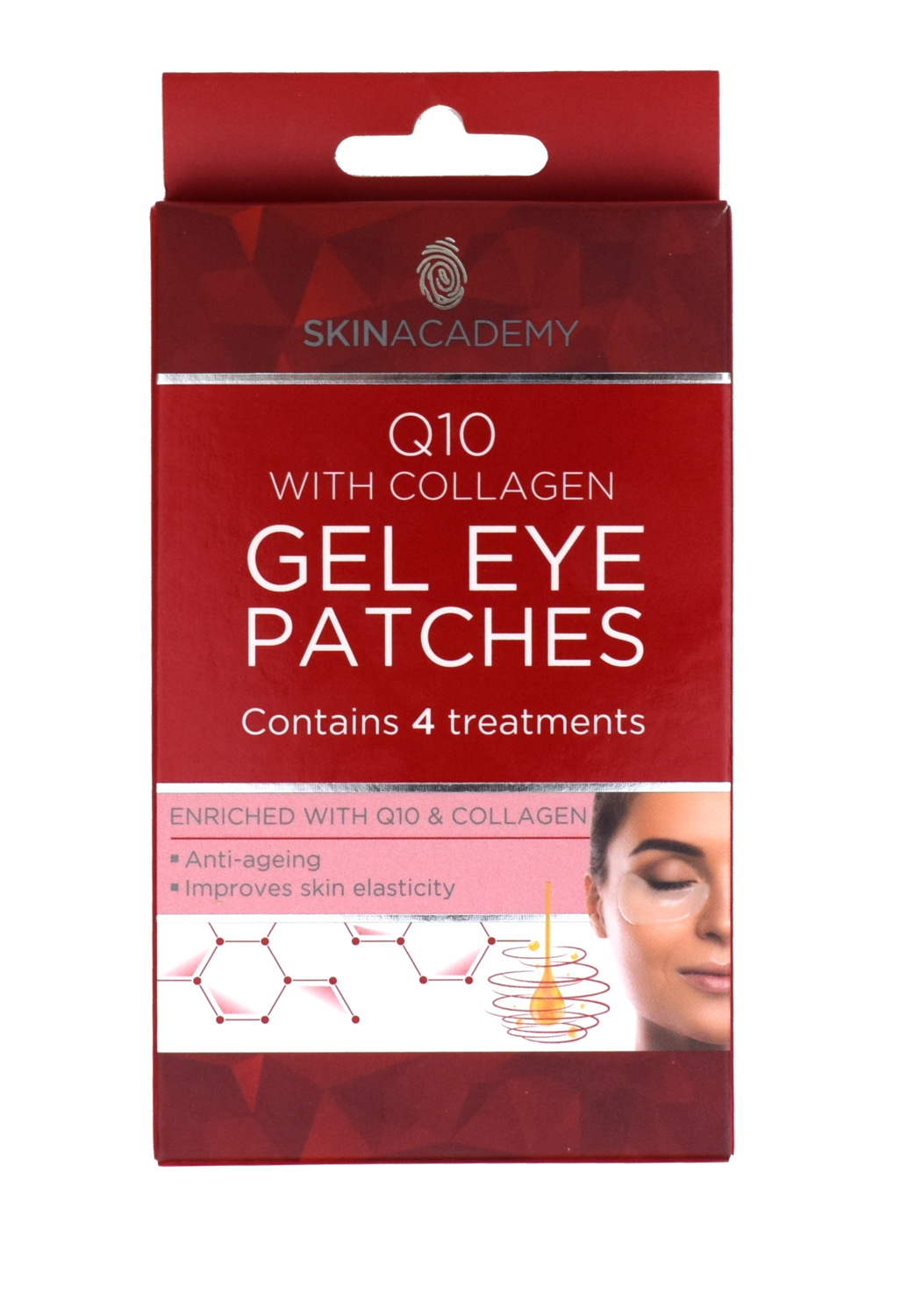 Skin Academy Gel Eye Patches - Q10 with Collagen, 4 Pairs