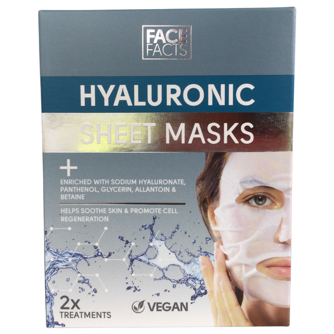 Face Facts Hyaluronic Sheet Masks, 2 Sheets