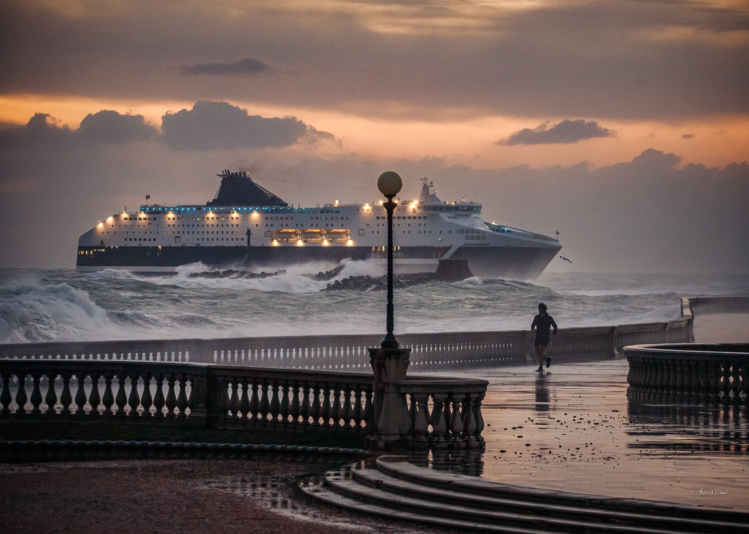 Terrazza con traghetto e runner Terrazza con traghetto e runner