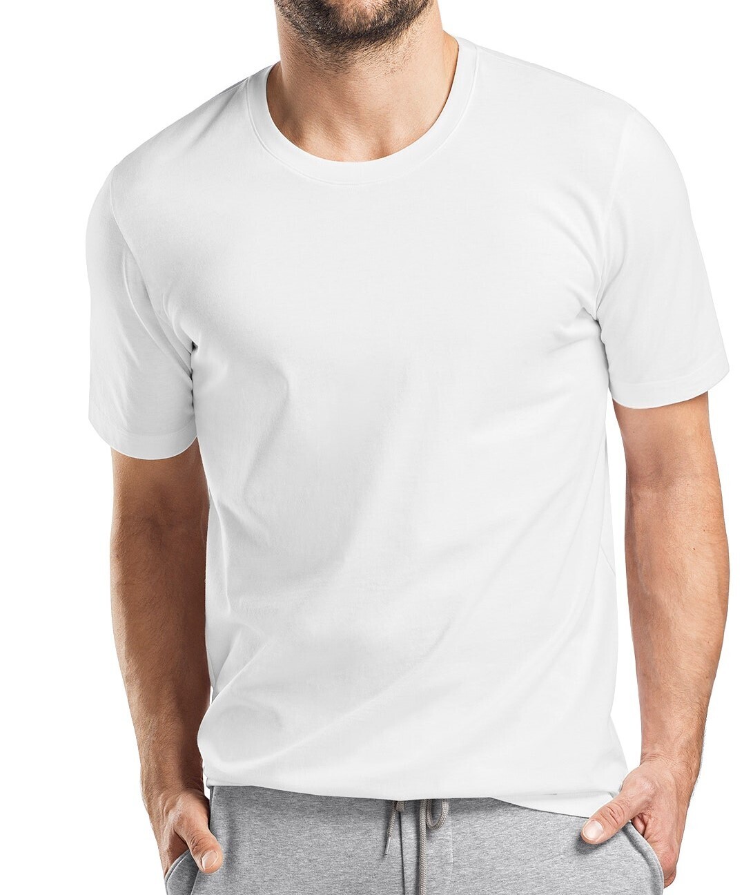 Pehmeä puuvillainen T-paita | Rento malli | Valkoinen | Hanro