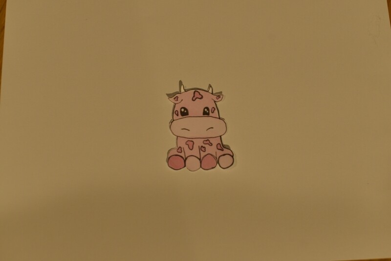 strawberry cow sticker