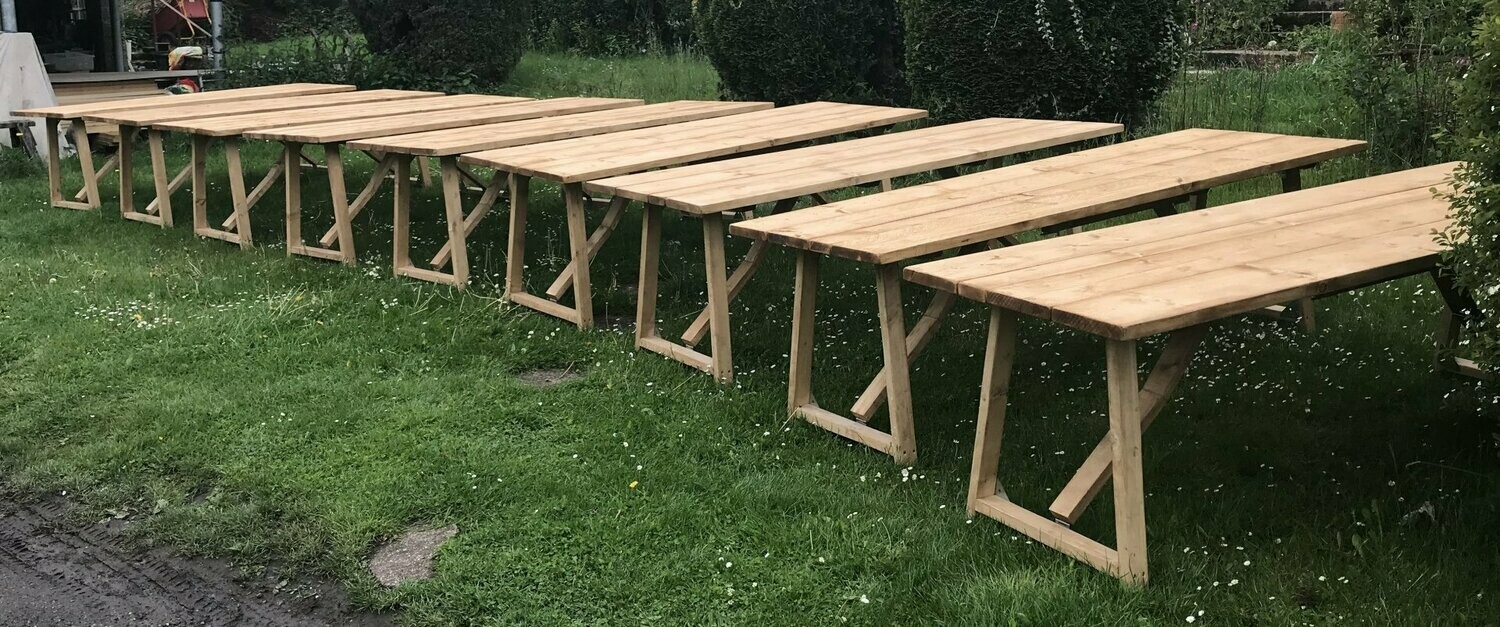 2 x 6ft x 36” 4 plank Chunky 38mm sturdy Trestle Table with collapsible folding legs for Hotels Weddings Exhibitions Events Schools Clubs