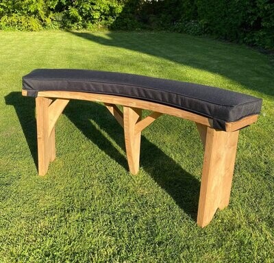 Curved bench luxury cushion and cover in black
