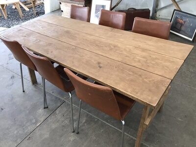 8ft Oak indoor use 3 plank folding Events Dining Table 2.4m x 75cm folds flat for storage brass fixings Hand Made in UK
