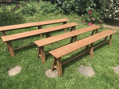 1 x 8ft Solid Rustic Oak bench in Arts and Crafts style