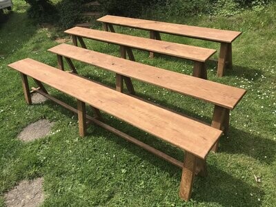 1 x 6ft Solid Rustic Oak bench in Arts and Crafts style