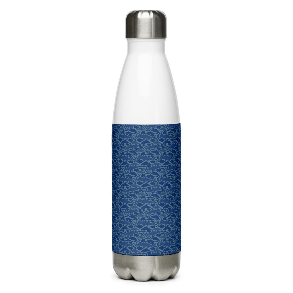 Endangered sea animal species pattern - Stainless steel water bottle