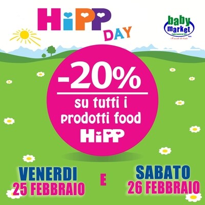 Locandina promo "HIPP DAY" -20% sulla linea Food HIPP