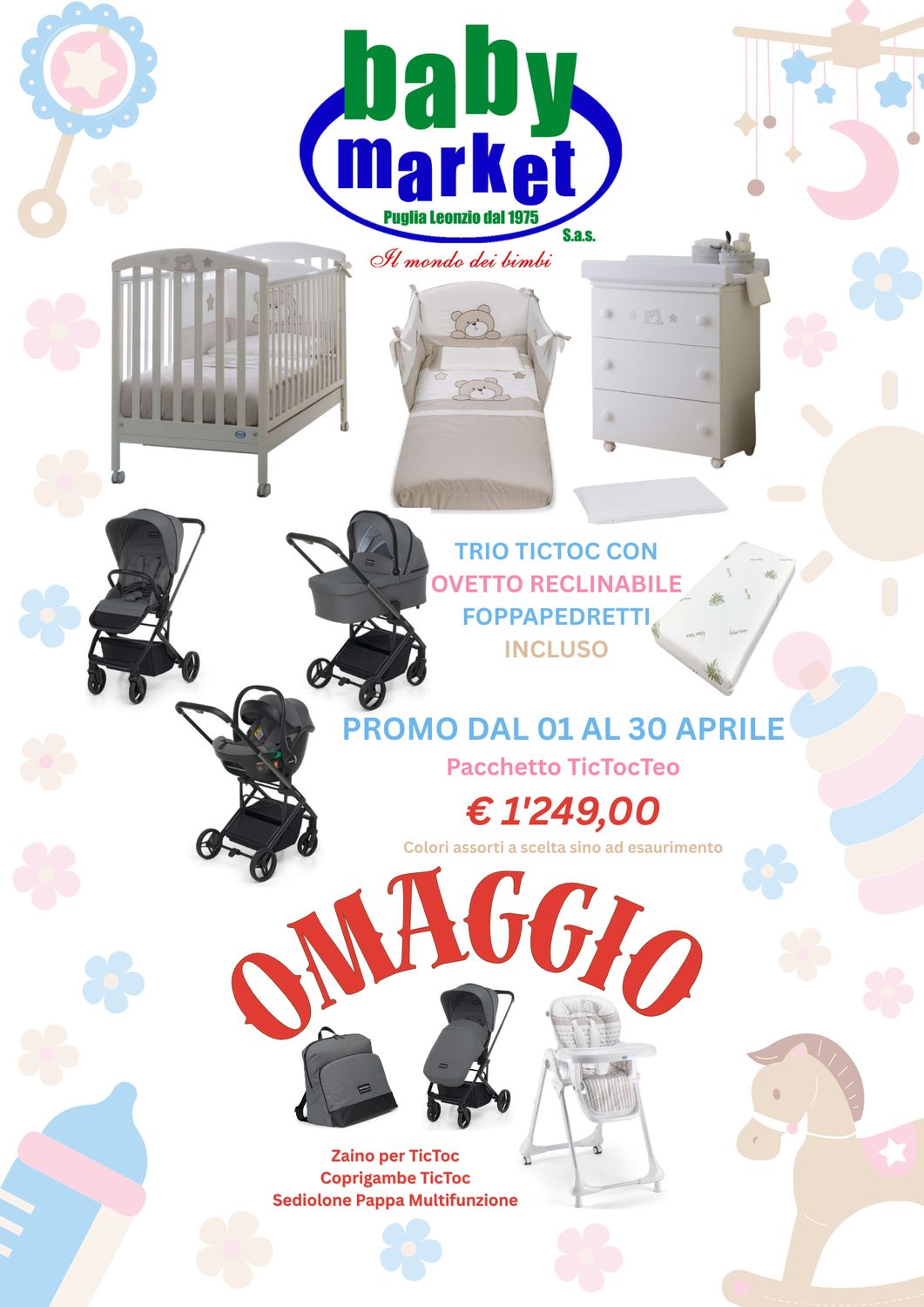 Set Lett+fasc+tessile Teo Pali+Trio TicToc Foppa+Segg.Pali OMAGGIO