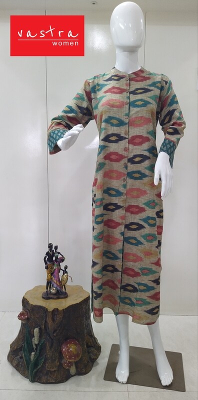Jute Ikkat design Kurti