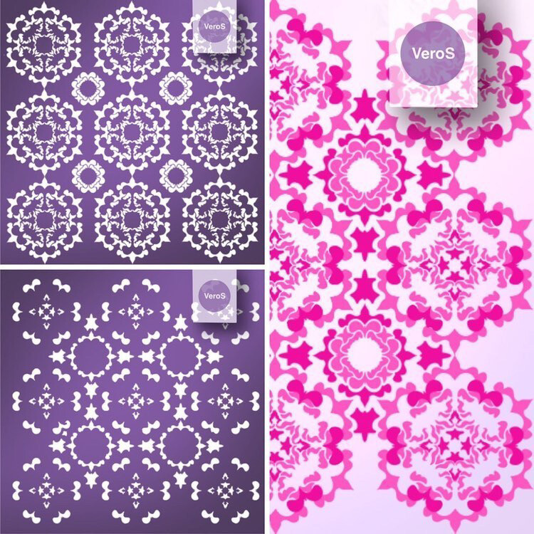Double Silkscreens for Polymer Clay, Set 021