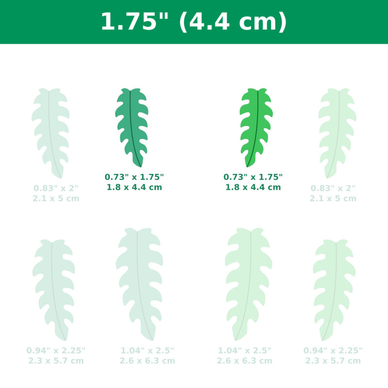 Leaf #08, Left &amp; Right Embossing Cutter Set, Height: 1.75&quot;