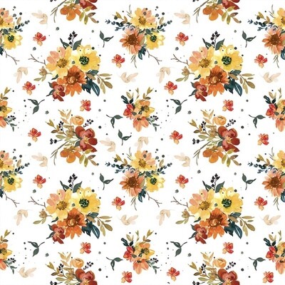 No-Water-Needed Transfer Paper for Polymer Clay FALL FLORAL 01 (14X14 cm)