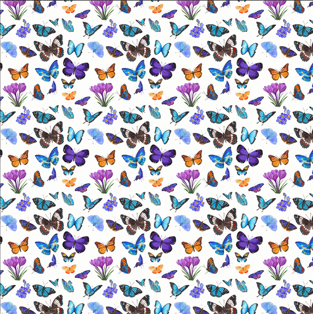 No-Water-Needed Transfer Paper for Polymer Clay BUTTERFLIES 01 (5.5" x 5.5" inches)