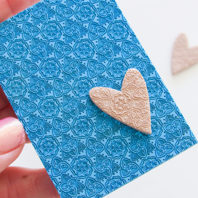 Textured Rubber Mat for Polymer Clay - 3&quot;x2.1&quot; inches (FLOWERS_NCM01_S100)