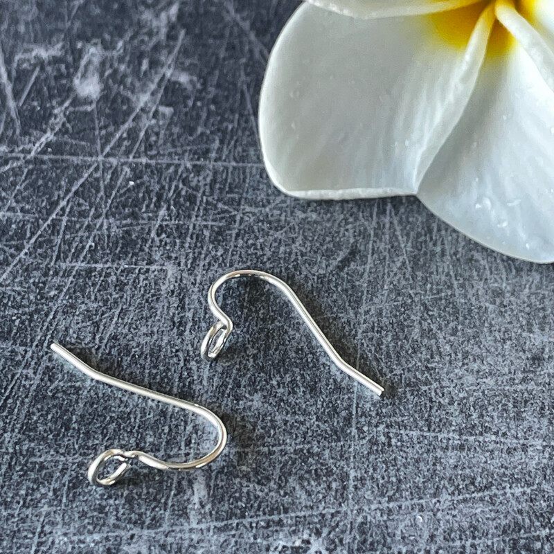 Silver-Plated Ear Wires with Perpendicular Loops to Easily Attach Polymer Clay/ 10 pairs.