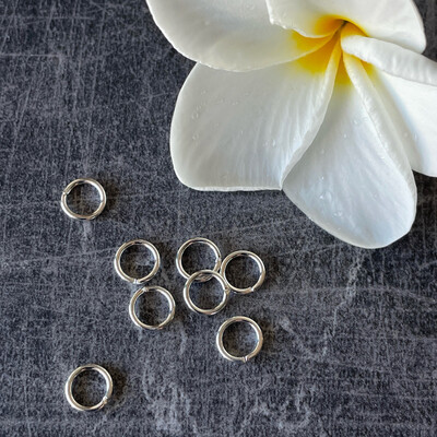 100 Jump Rings, 6mm, Silver-Plated Brass