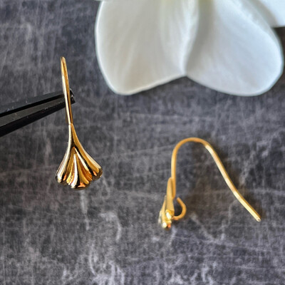 Ear Wires with Embellished, Hidden Open Loop. Gold-plated brass, 17mm fishhook with 10x6.5mm teardrop. Sold per pkg of 5 pairs.