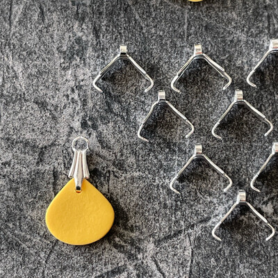 Silver- Plated Brass Bail, 6. x 3 mm with 5 mm grip length / Sold per pkg of 10 pieces.