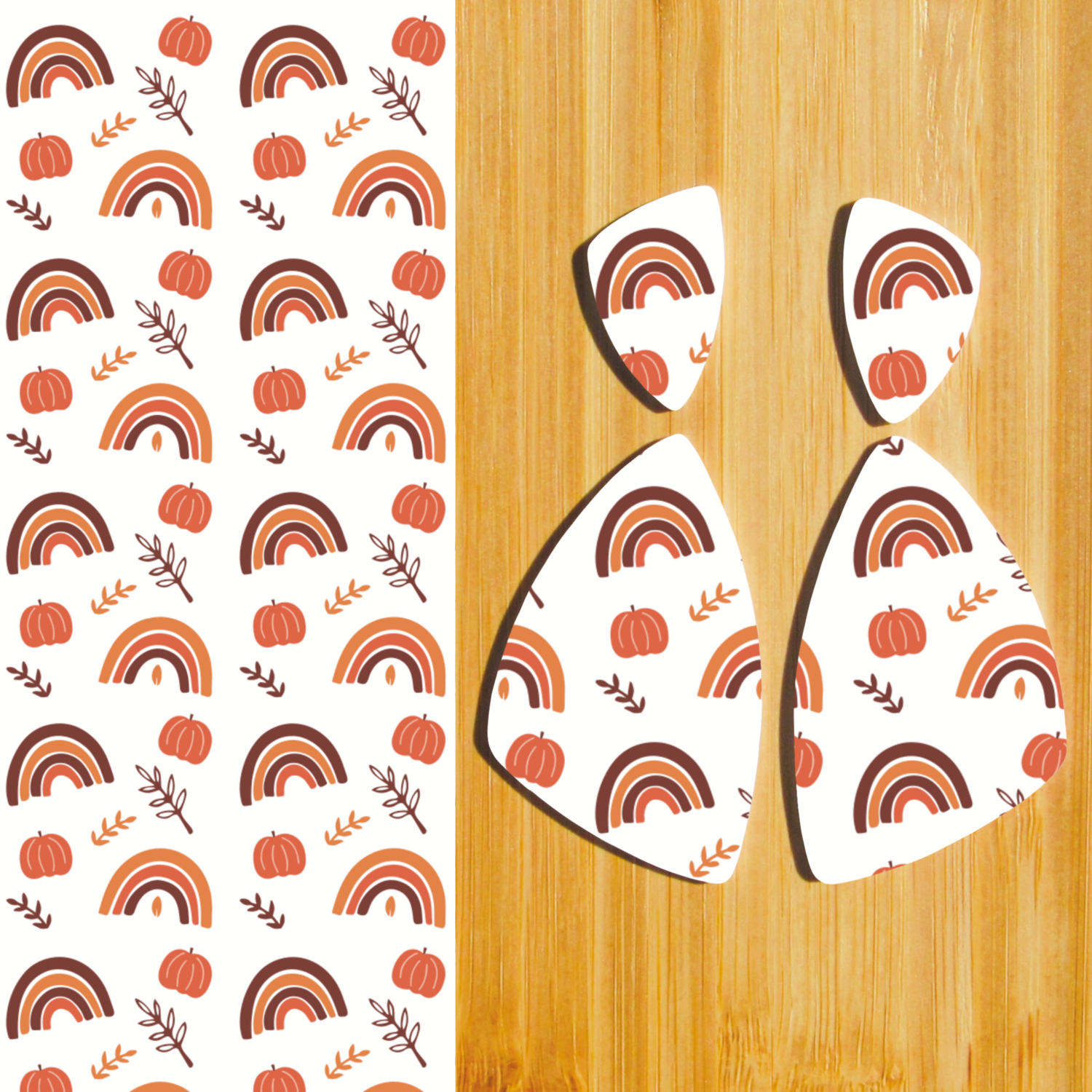 3.5x5&quot; Water Soluble Transfer Sheet for Polymer Clay / THANKSGIVING PUMPKINS T148