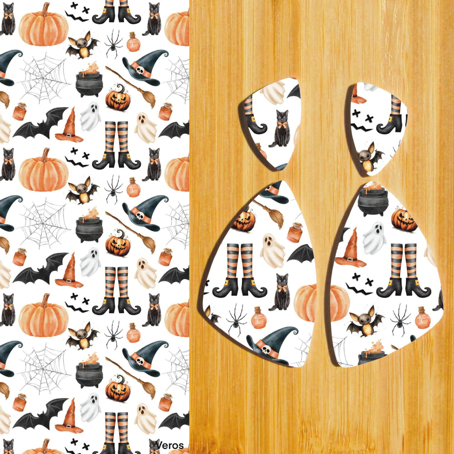 3.5x5&quot; Water Soluble Transfer Sheet for Polymer Clay / HALLOWEEN T169