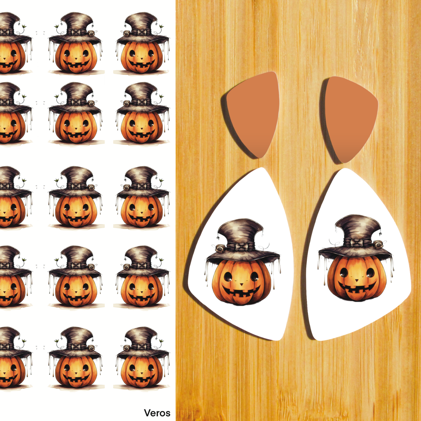 3.5x5&quot; Water Soluble Transfer Sheet for Polymer Clay / Halloween Pumpkins T168