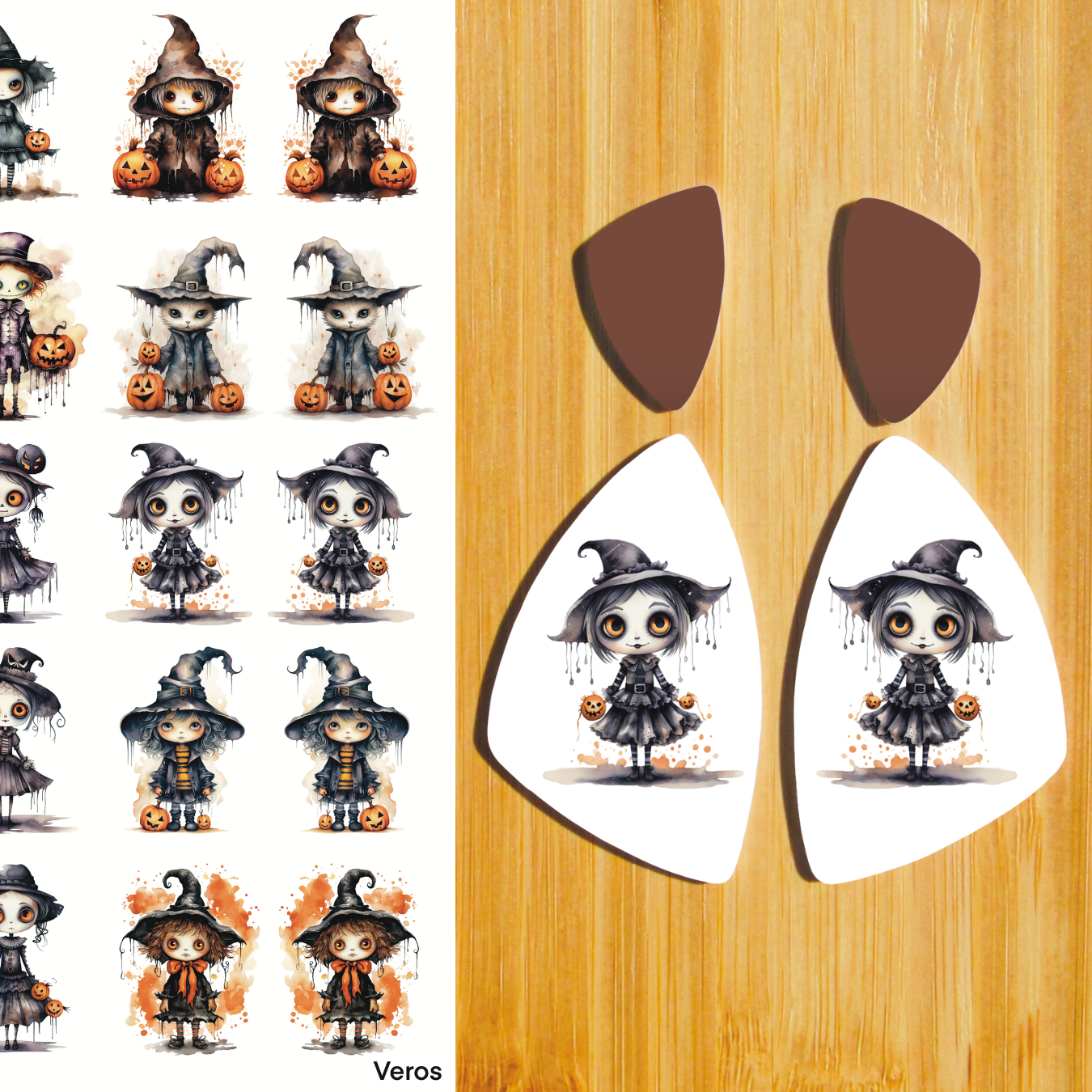 3.5x5&quot; Water Soluble Transfer Sheet for Polymer Clay / HALLOWEEN T167