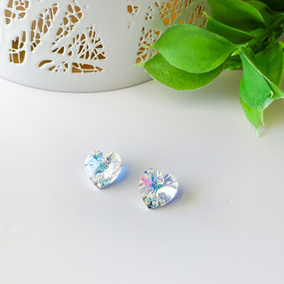 Crystal Heart 11mm Yellow (Set of 2)