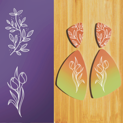 Silkscreen for Polymer Clay / Tulips and Other Plants 204