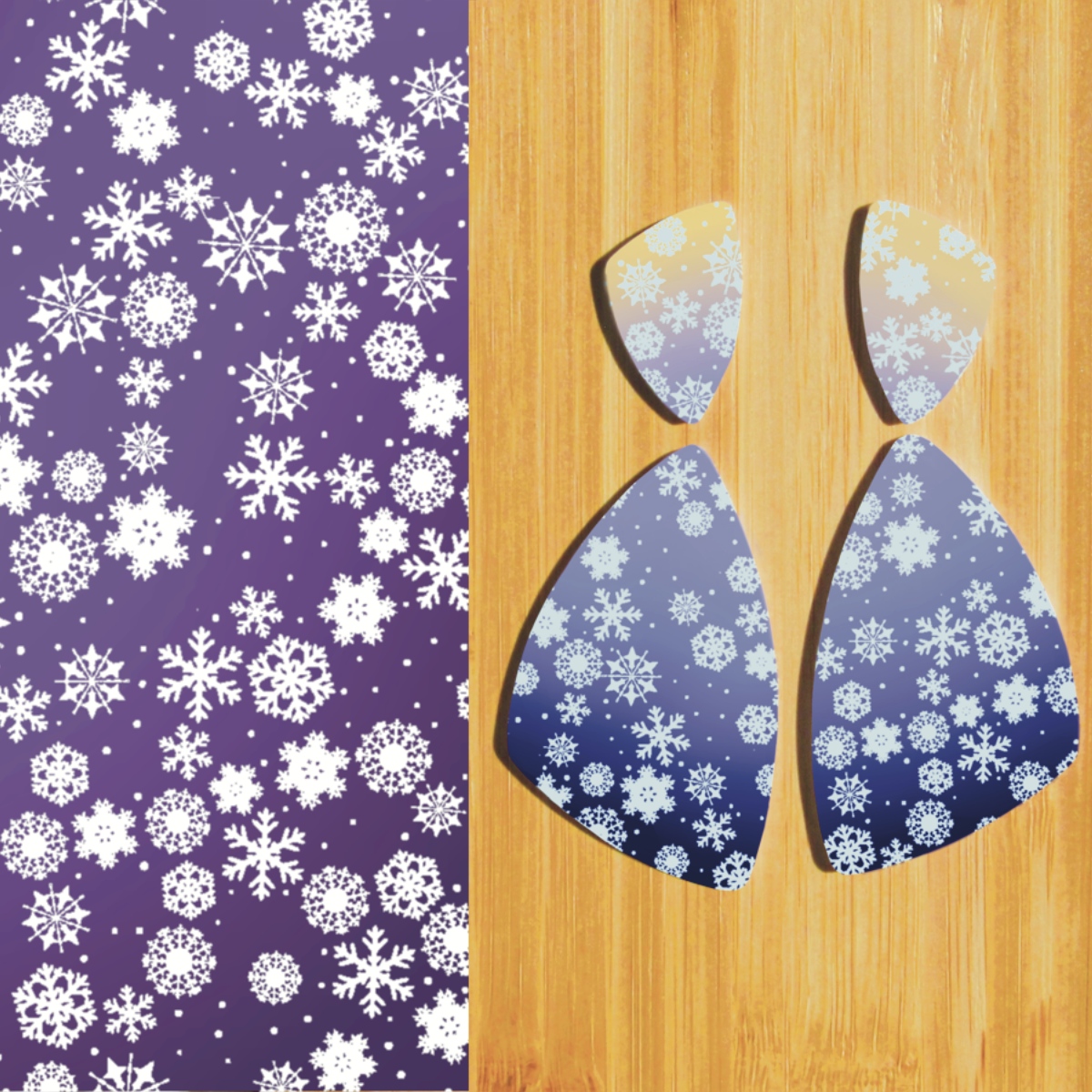 Silkscreen for Polymer Clay,  Small Snowflakes 163