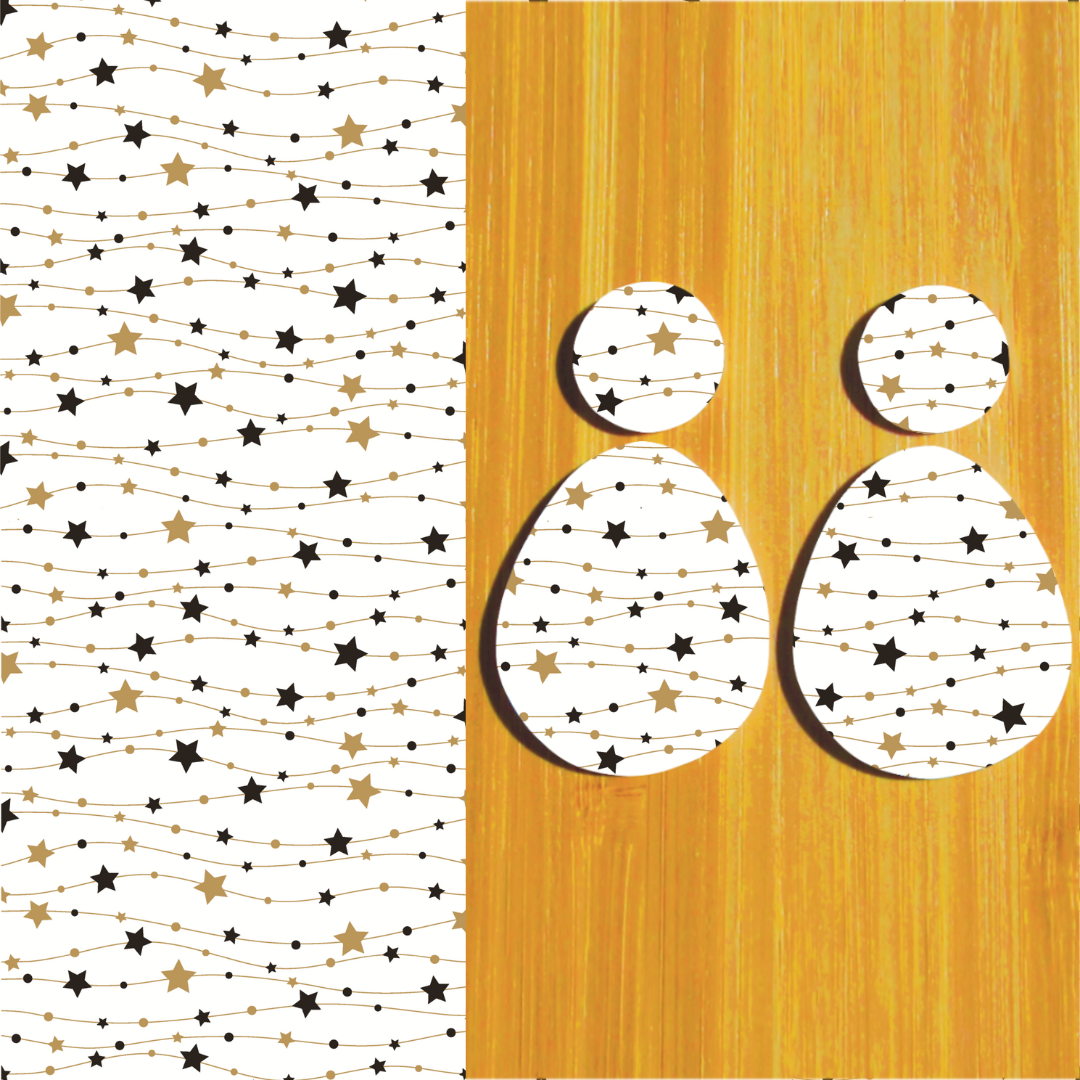 3.5x5&quot; Water Soluble Transfer Sheet for Polymer Clay / Star Christmas String Lights  Small Scale T187