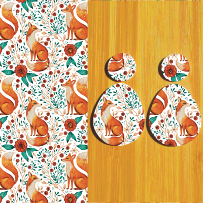 3.5x5" Water Soluble Transfer Sheet for Polymer Clay / Foxes Small Scale T179
