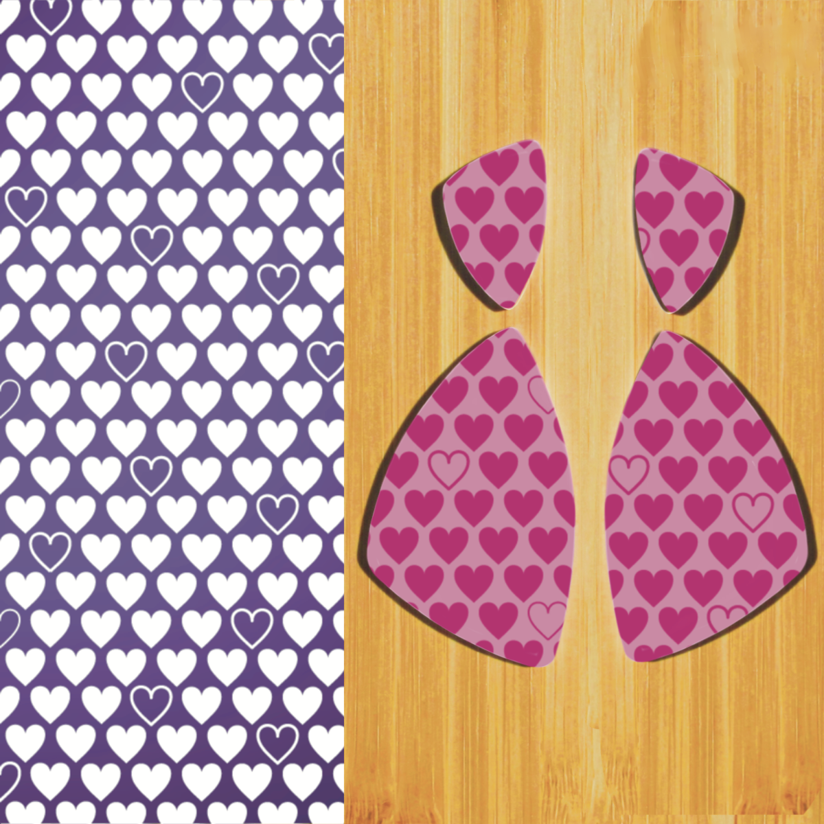 Silkscreen for Polymer Clay - Hearts Valentines Day