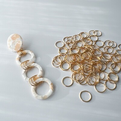 100 Jump Rings, 10mm, Gold-Plated Brass