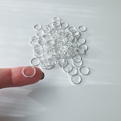100 Jump Rings, 10mm, Silve-Plated Brass