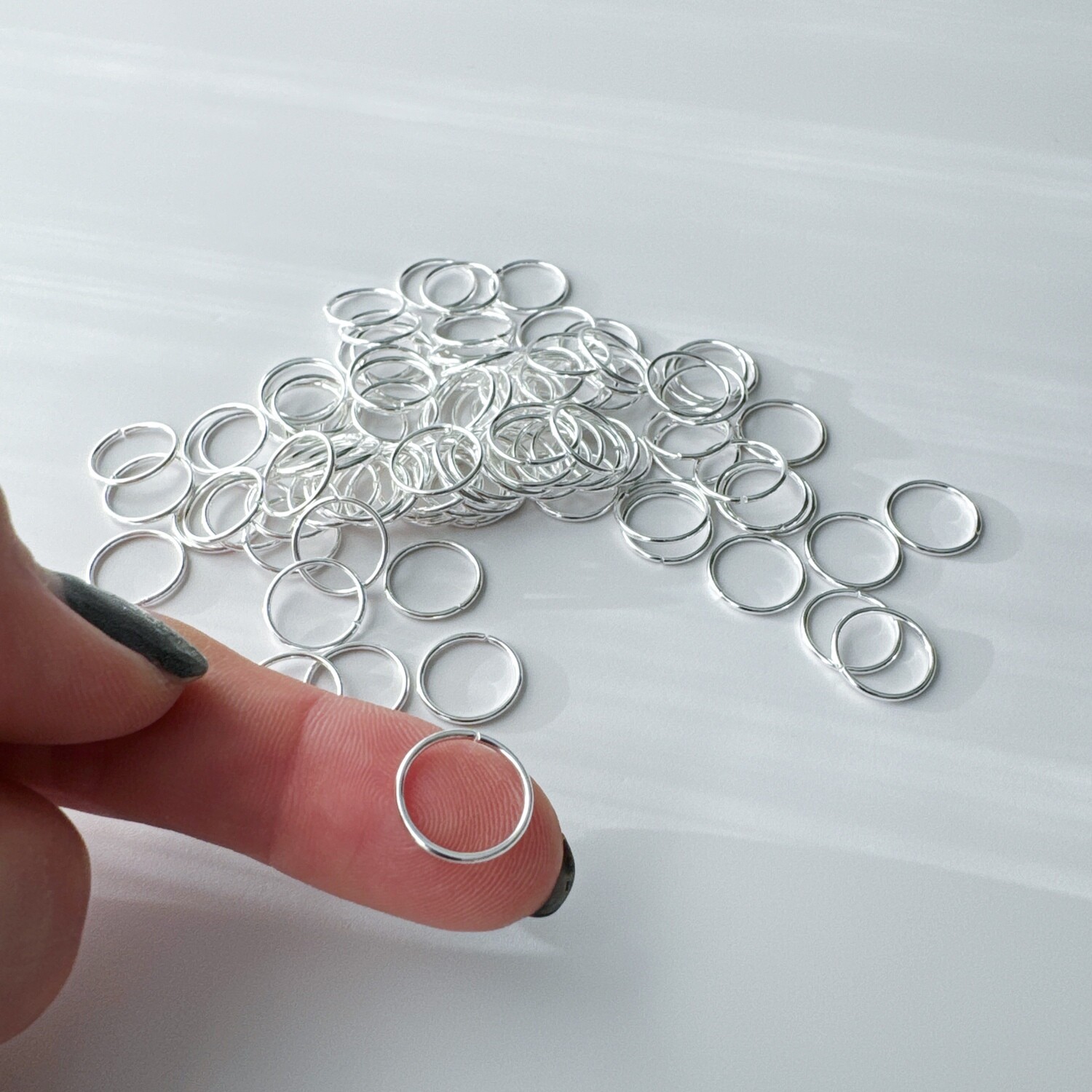 100 Jump Rings, 12mm, Silver-Plated Brass