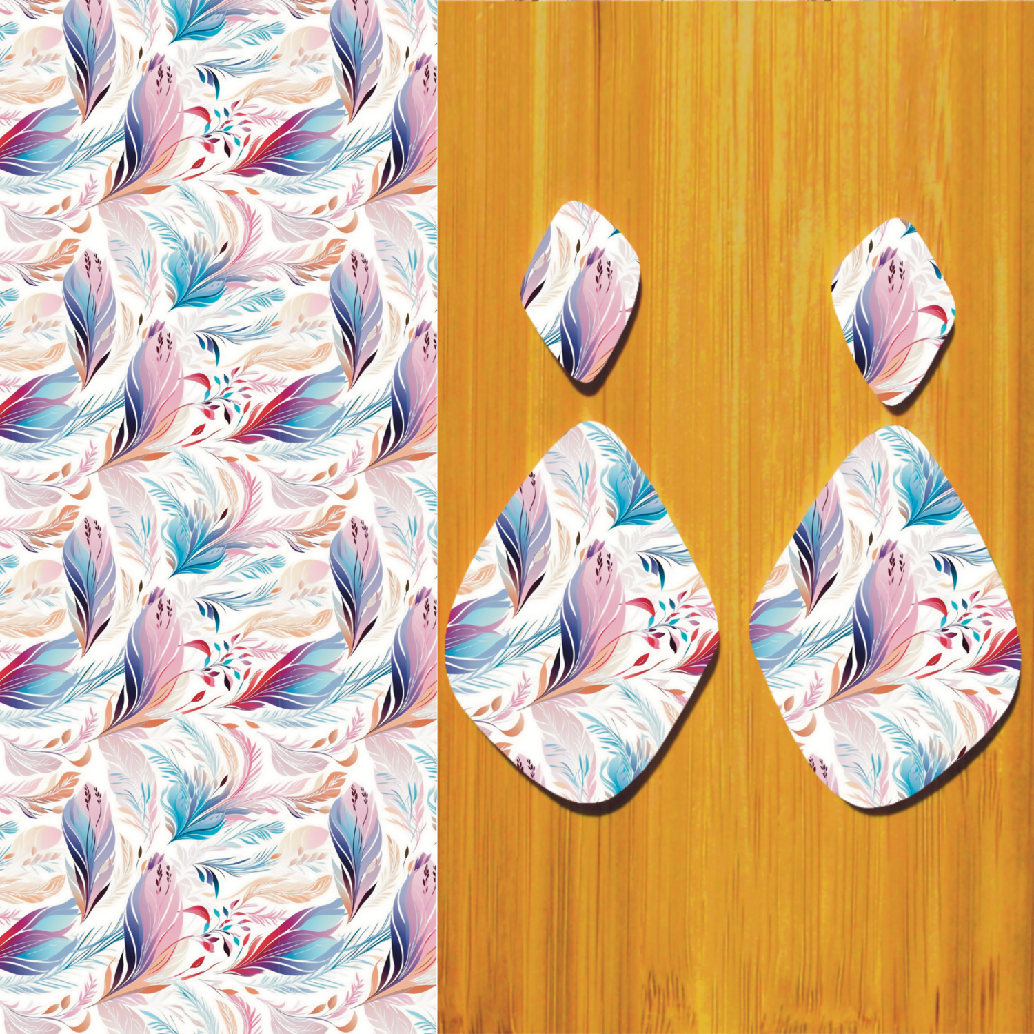 3.5x5&quot; Water Soluble Transfer Sheet for Polymer Clay / Airy Feathers Small Scale T194