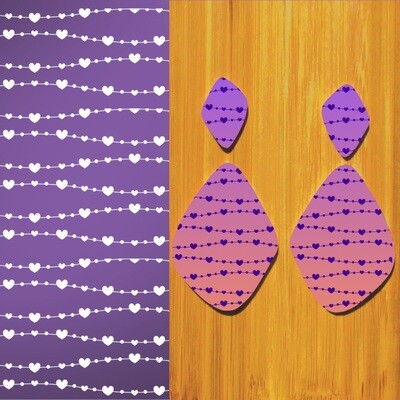 Silkscreen for Polymer Clay / Small Heart Garlands for Valentines Day / 209