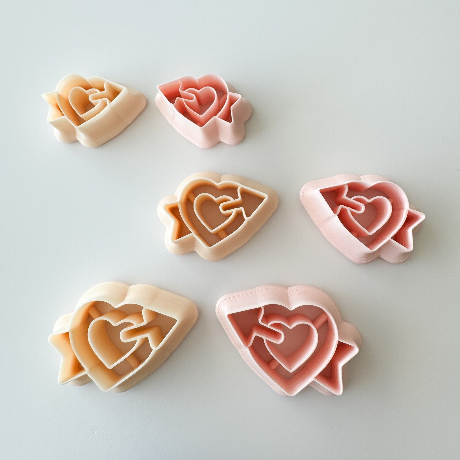 Heart Earrings Valentine Hearts #02 - Mirrored Embossing Cutters for Polymer Clay