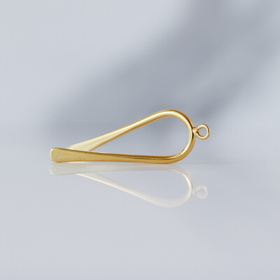 Large, Gold - Plated Brass Component/ 29. x 11 mm with 25 mm grip length / Sold per pckg of 2 pieces.
