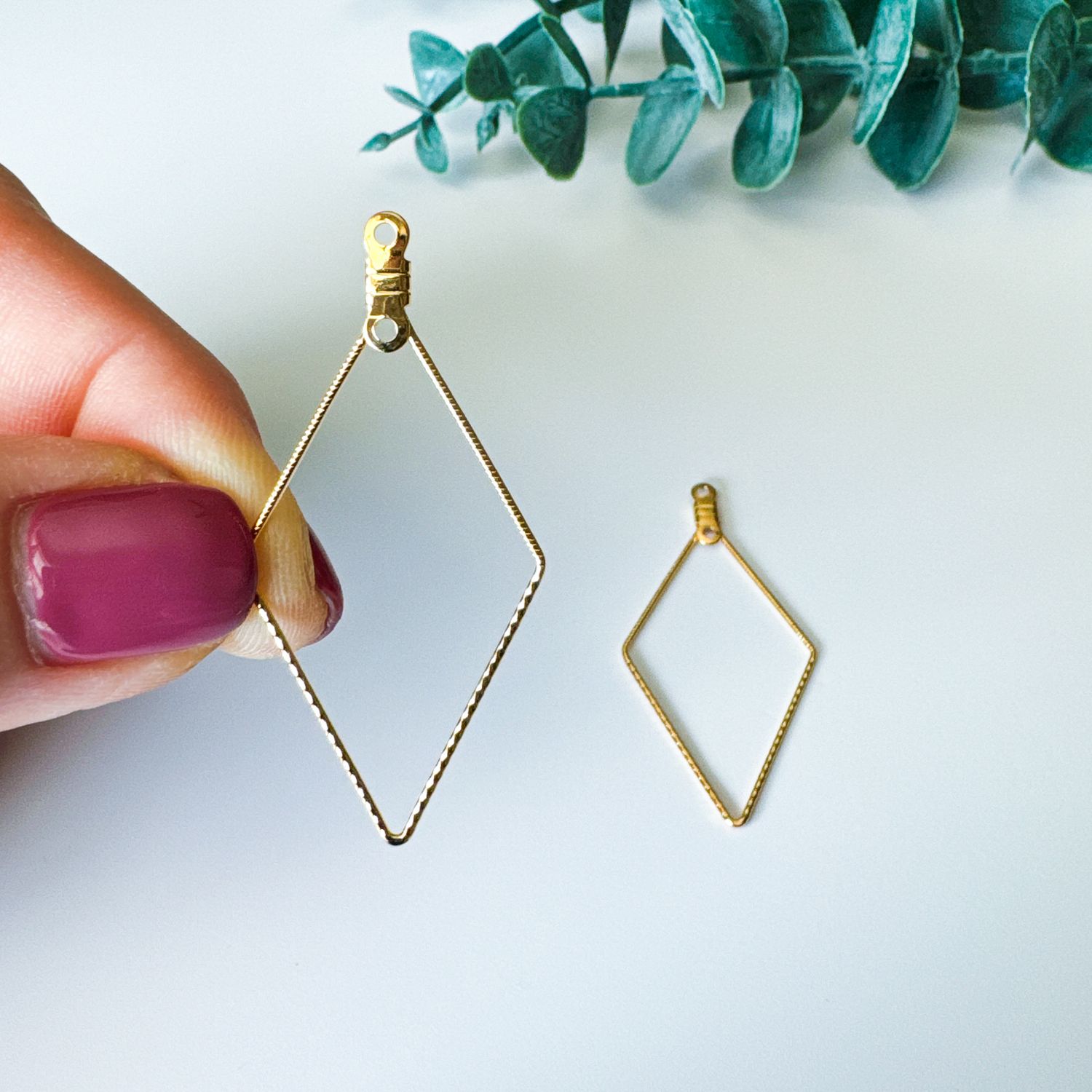 Diamond-shaped Earring Components - 5 pairs