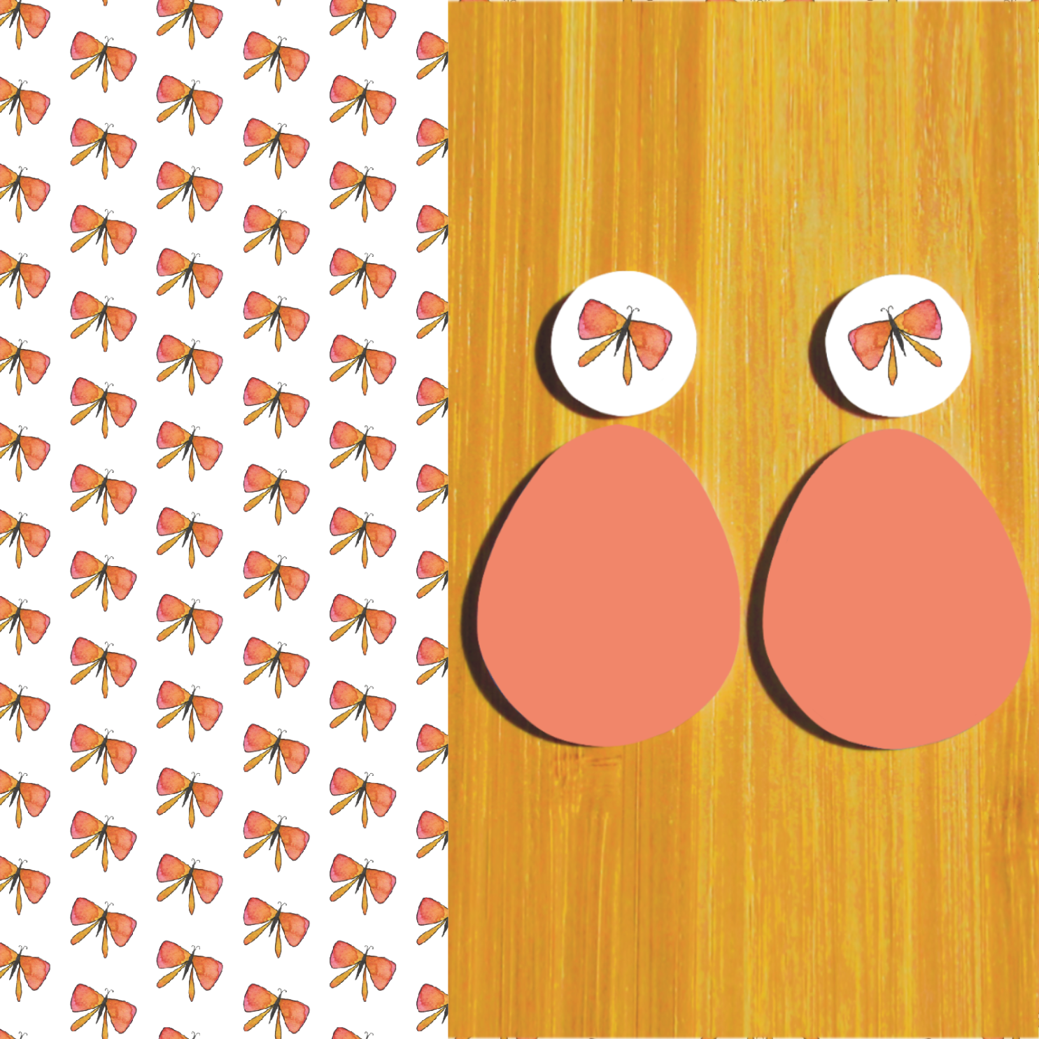 Two Water Soluble Transfer Sheets for Mirrored Images on Polymer Clay - Butterflies