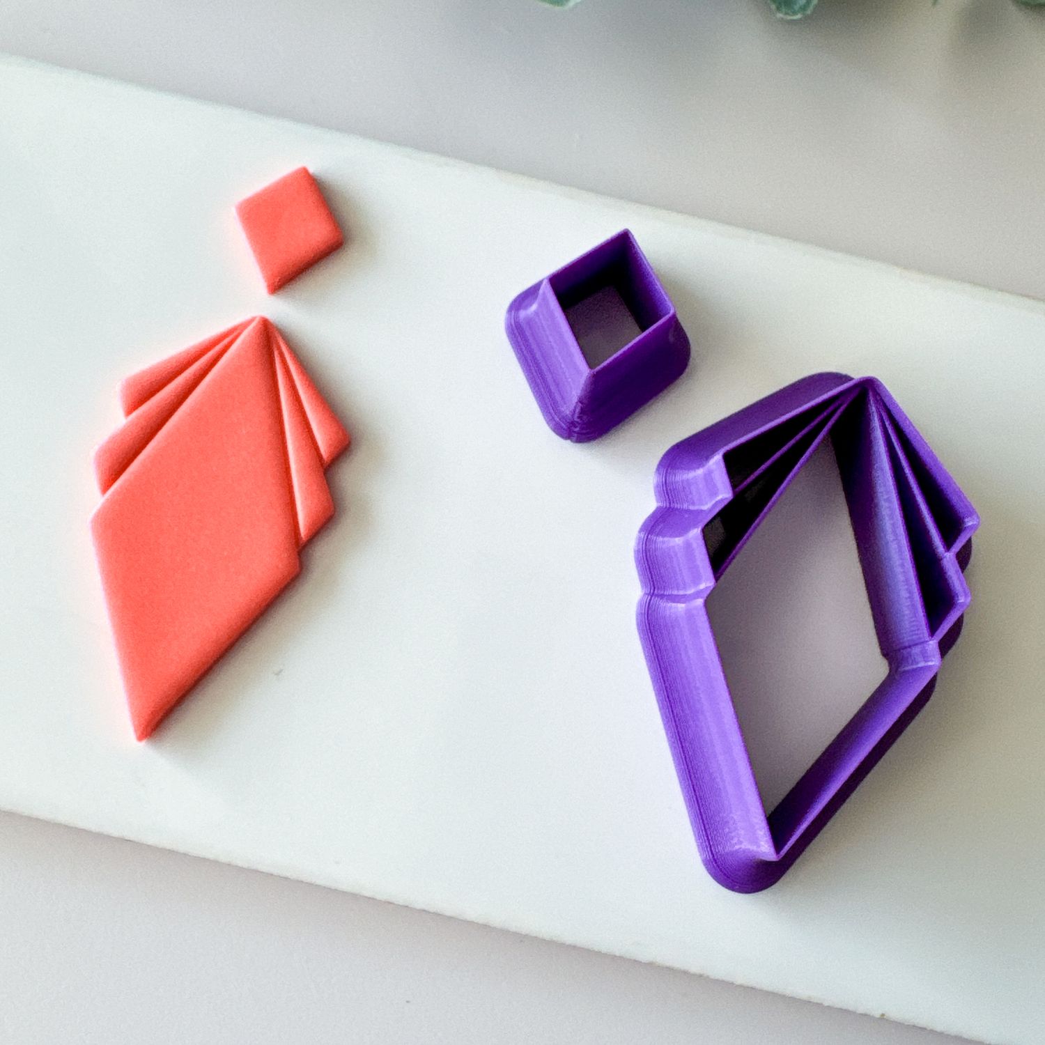 Romboid Earrings #49 - Emobssing Polymer Clay Cutters - 2 piece set