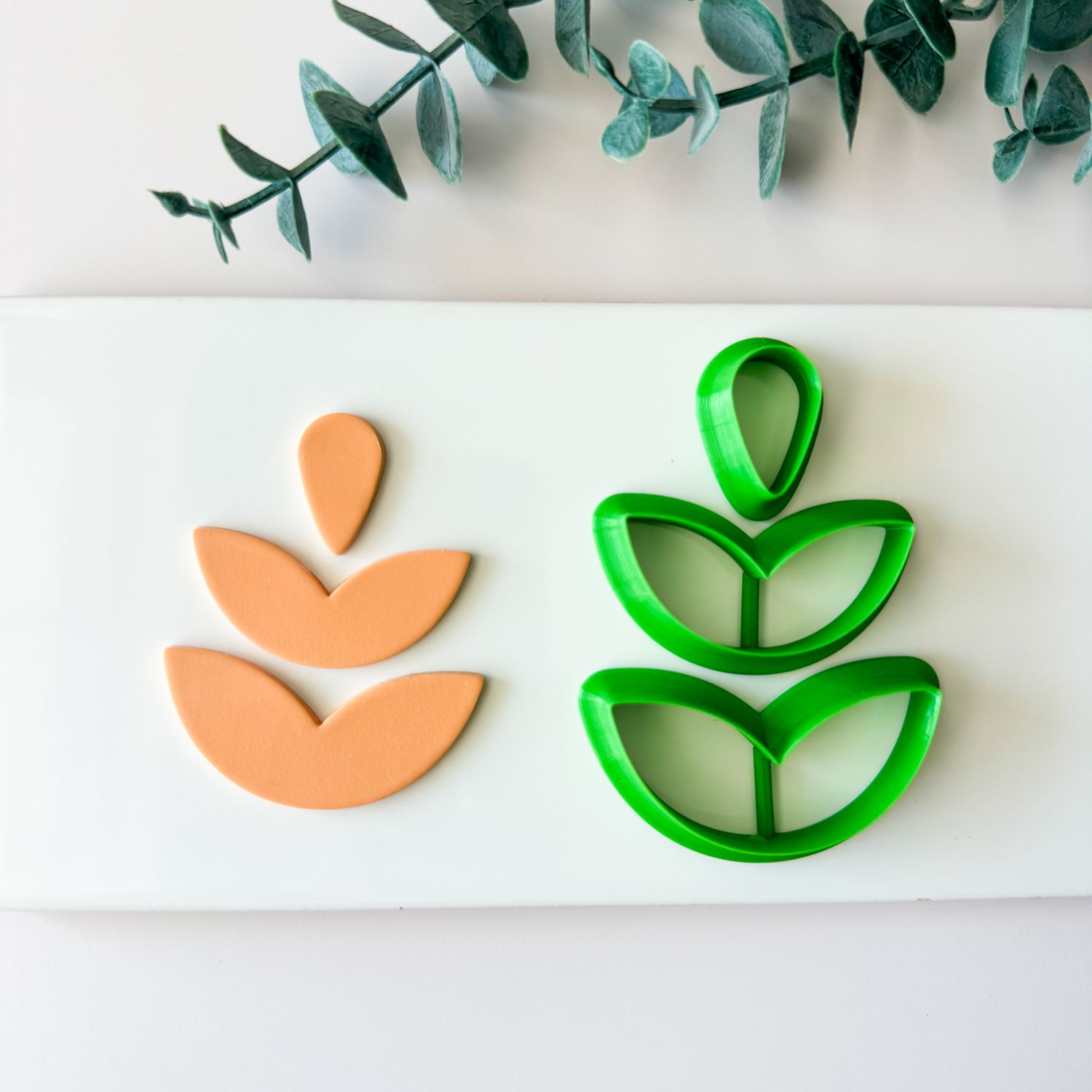 Double Leaf &amp; Drop Dangles (#01). Polymer Clay Cutters
