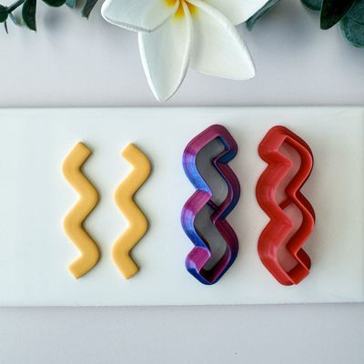 Wavy Earrings #02 Left &amp; Right Set