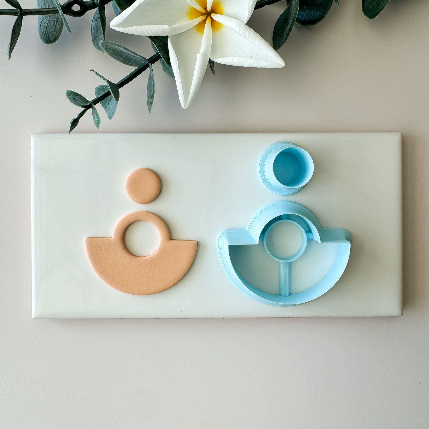 Semicircle with Round Cutter (ncm#06) / Two Polymer Clay Cutters