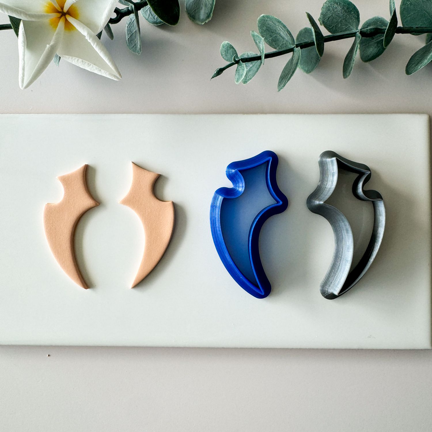 Earrings #59 - Two Symmetrical Polymer Clay Cutters for Earrings Making