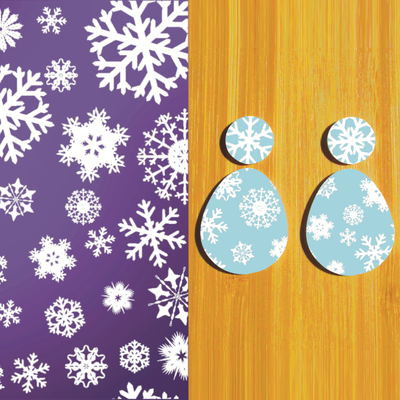 Silkscreen for Polymer Clay,  Large Snowflakes 164