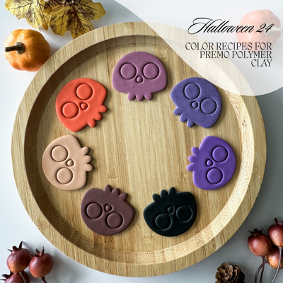 Halloween 24 Color Palette - Color Recipes for Sculpey Premo Polymer Clay