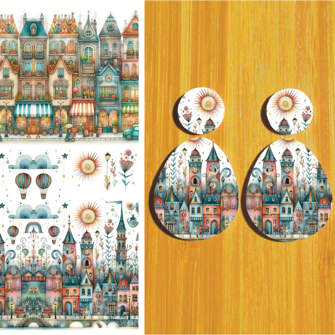 3.5x5&quot; Water Soluble Transfer Sheet for Polymer Clay / Whimsyville 3 / T277